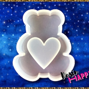 Heart Bear Mold, Bear Shaker Mold, Resin Shaker Mold, Animal Resin Mold, UV Resin Molds, Shaker Charm Mold, Resin Art Molds, Epoxy Molds