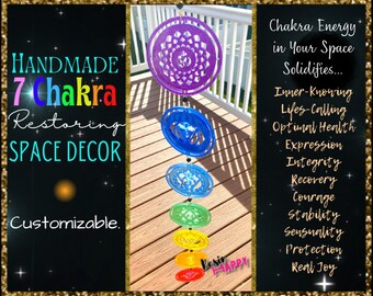 Mur de chakra suspendu, art de mur de chakra, suncatcher de chakra, art de chakra, décor de mur de Hamsa, art de mur de Bouddha, décalcomanie de mur d’arc-en-ciel, mur personnalisé
