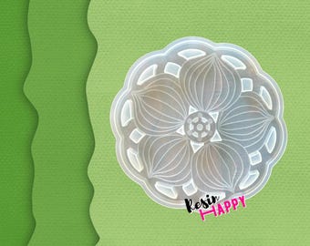 Molde de resina floral detallado para posavasos, molde de silicona para posavasos, posavasos de resina epoxi, moldes de epoxi, molde de silicona de girasol, moldes de flores de silicona