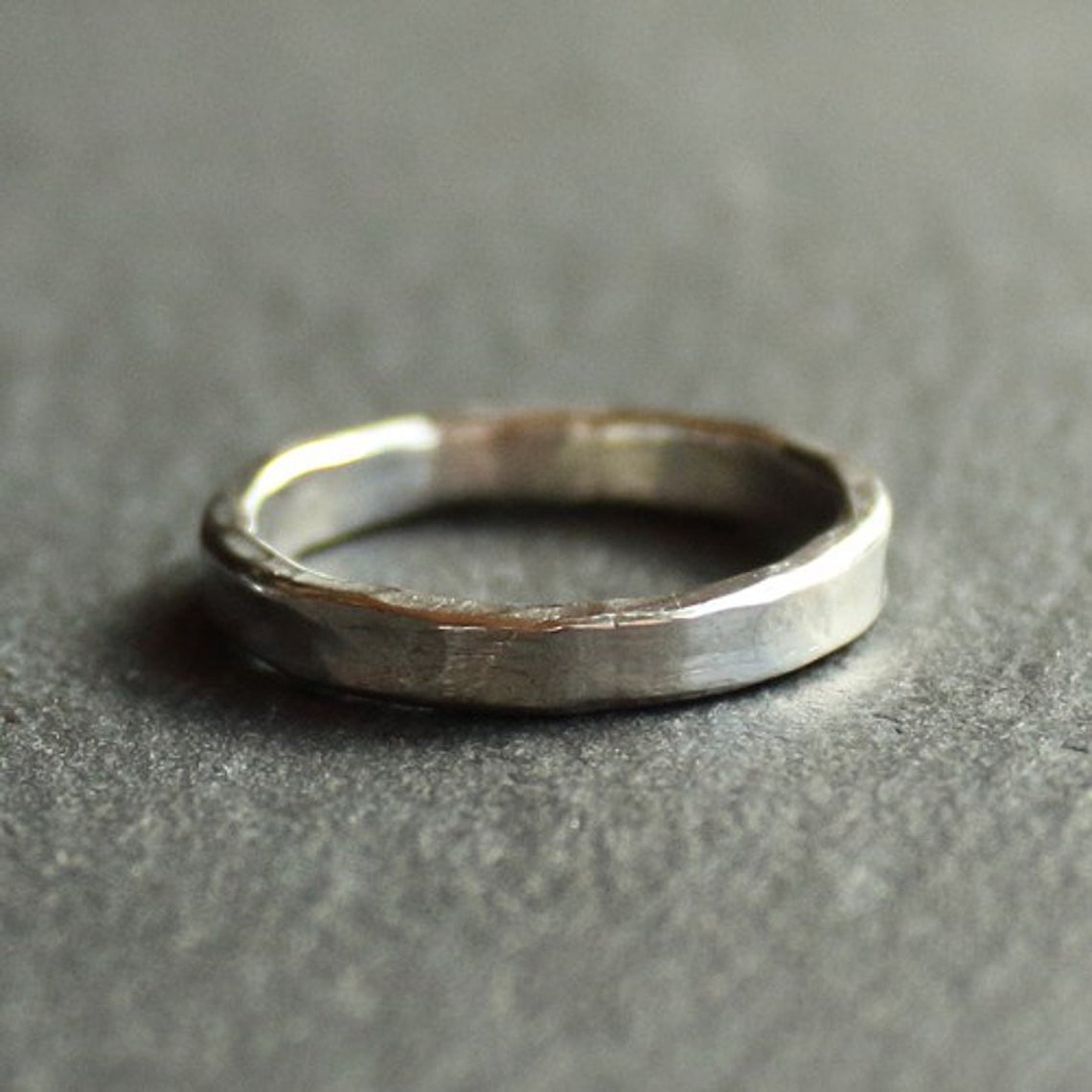 TinSilver Ring Narrow Plate Tin Ring Etsy
