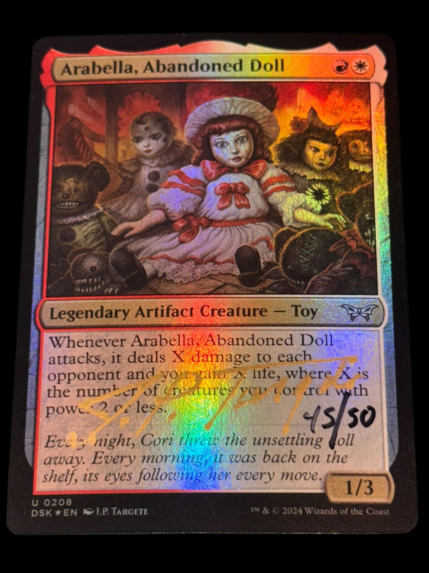 MTG Arabella Abandoned Doll Foil W/ Borders Signed #45 B&W Art - Etsy