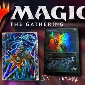 MTG Arcane Signet Foil Stretched Shadow Signed #2 Color Art