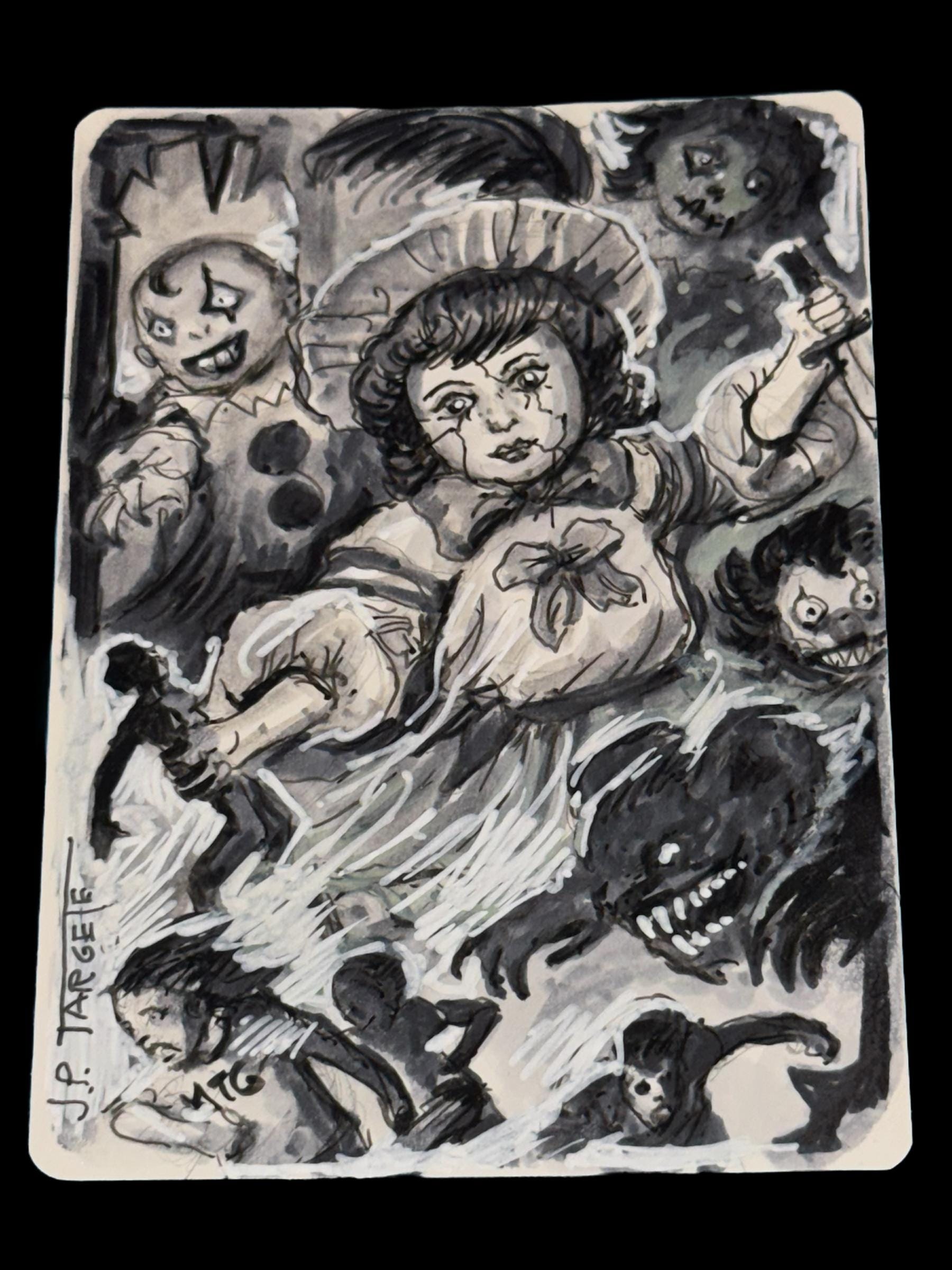 MTG Arabella Abandoned Doll Foil W/ Borders Signed #41 B&W Art - Etsy