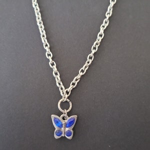 Silver Butterfly Necklace, Wine, Dark Violet, White, Blue-Green, Lavender, Red, Parakeet, Navy Blue, Pink, Orange, Sky Blue, Emerald Green.