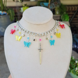 Pansexual Flag Fairycore LGBTQIA+ Upcycled Pride Necklace