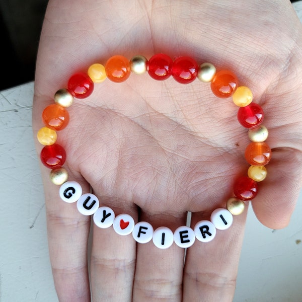 GUY FIERI stretch bead letter bracelet