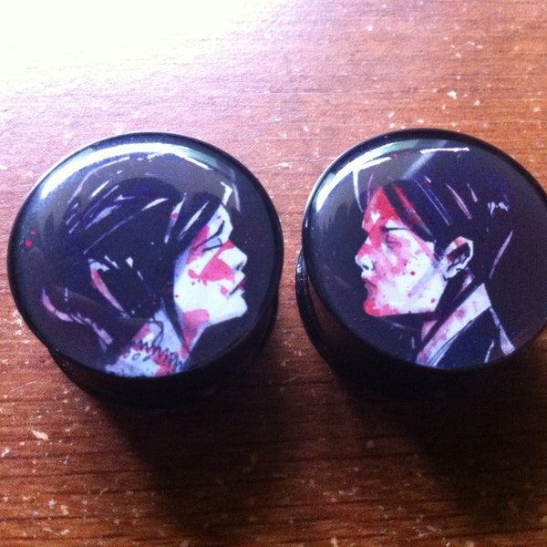 Pair of Lovers Ear Plugs Gauges (Buy 2 Pairs, Get 1 Pair Free!) 18g, 16g, 2g, 0g, 00g, 7/16, 1/2, 9/16, 5/8, 3/4, 7/8, 1inch