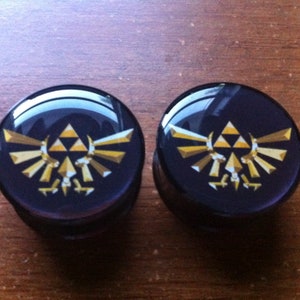 Pair of Triforce Ear Plugs Gauges (Buy 2 Pairs, Get 1 Pair Free!) 18g, 16g, 2g, 0g, 00g, 7/16, 1/2, 9/16, 5/8, 3/4, 7/8, 1inch