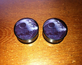 Pair of Death Ear Plugs Gauges (Buy 2 Pairs, Get 1 Pair Free!) 18g, 16g, 2g, 0g, 00g, 7/16, 1/2, 9/16, 5/8, 3/4, 7/8, 1inch