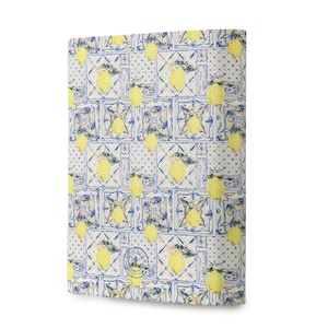 Limoni Lemons Mosaico Printed Soft Italian Leather Journal, Notebook Handmade in Italy image 4