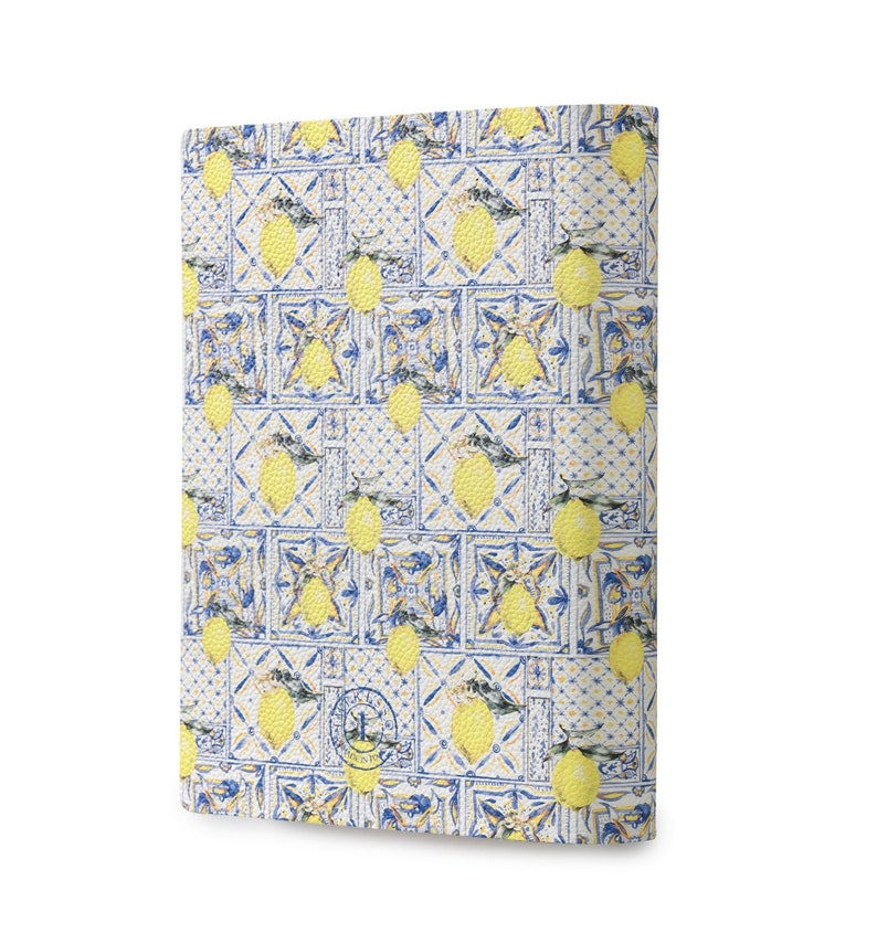 Limoni Lemons Mosaico Printed Soft Italian Leather Journal, Notebook Handmade in Italy image 4