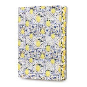 Limoni Lemons Mosaico Printed Soft Italian Leather Journal, Notebook Handmade in Italy image 2