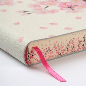 Pink (Rosa) Cherry Blossom Handmade in Florence Italy - Soft Italian Leather Journal, Notebook