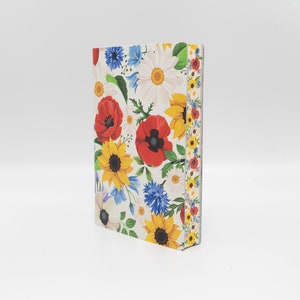 Colorati Fiori Printed Soft Italian Leather Handmade Journal, Notebook image 2