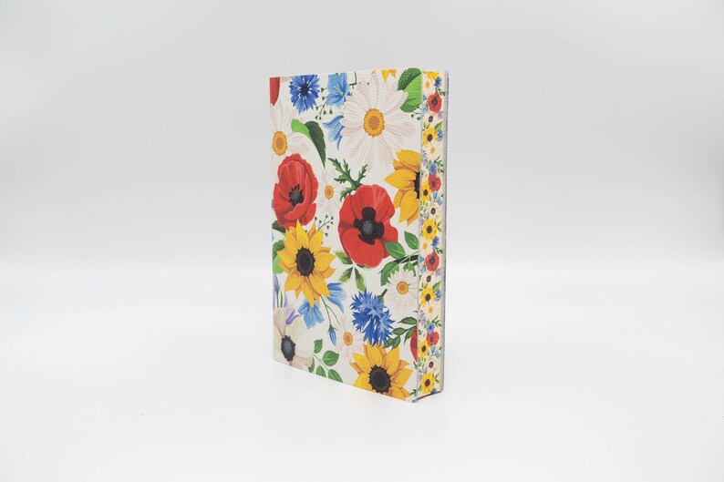 Colorati Fiori Printed Soft Italian Leather Handmade Journal, Notebook image 2