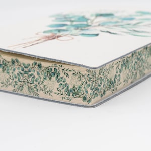 Eucalipto Eucalyptus Bouquet Printed Soft Italian Leather Journal,Notebook, Handmade in Italy image 6