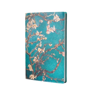 Van Gogh Almond Blossom Refillable Sketchbook - Italian Leather Handmade in Italy - For Artists , Writers