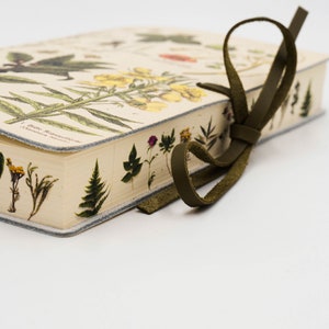 Antique Botanical Soft Italian Leather Journal, Notebook with Tie - Handmade in Italy