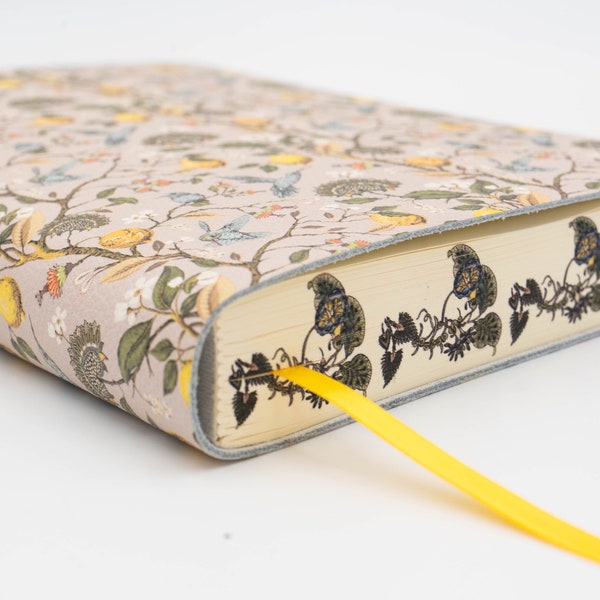 Colibri (Hummingbird) & Limoni Printed Soft Italian Leather Journal,Notebook , Handmade in Italy