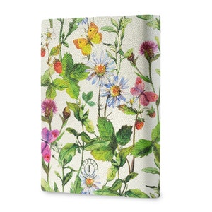 Retro Field of Flowers Campo di fiori retro Printed Soft Italian Leather Journal, Notebook Handmade in Italy image 4