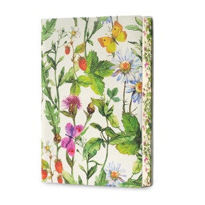 Retro Field of Flowers Campo di fiori retro Printed Soft Italian Leather Journal, Notebook Handmade in Italy image 2