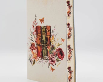 Libri Antichi (Antique Books) Printed Soft Italian Leather Journal, Notebook - Handmade in Italy