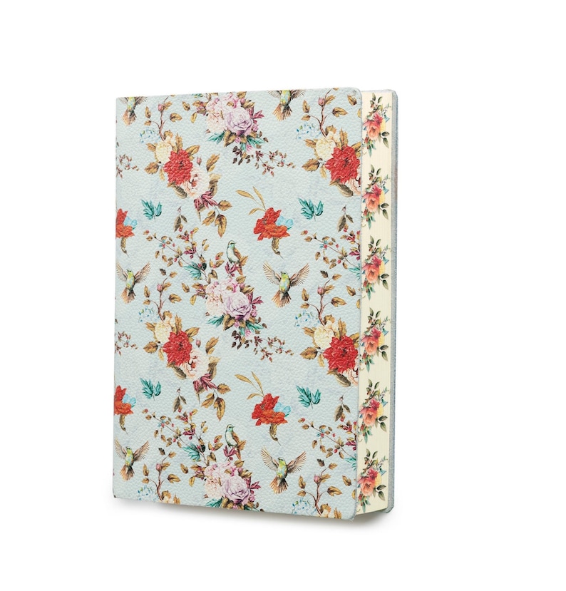 Nightingale Uccelli Birds Floral Printed Soft Italian Leather Journal, Notebook Gift for Mom, Sister, BFF, Bridesmaids image 2