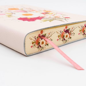 Primavera Vintage Bouquet Soft Italian Leather Journal, Notebook - Handmade in Italy- Gift for Mom , Poets& Writers