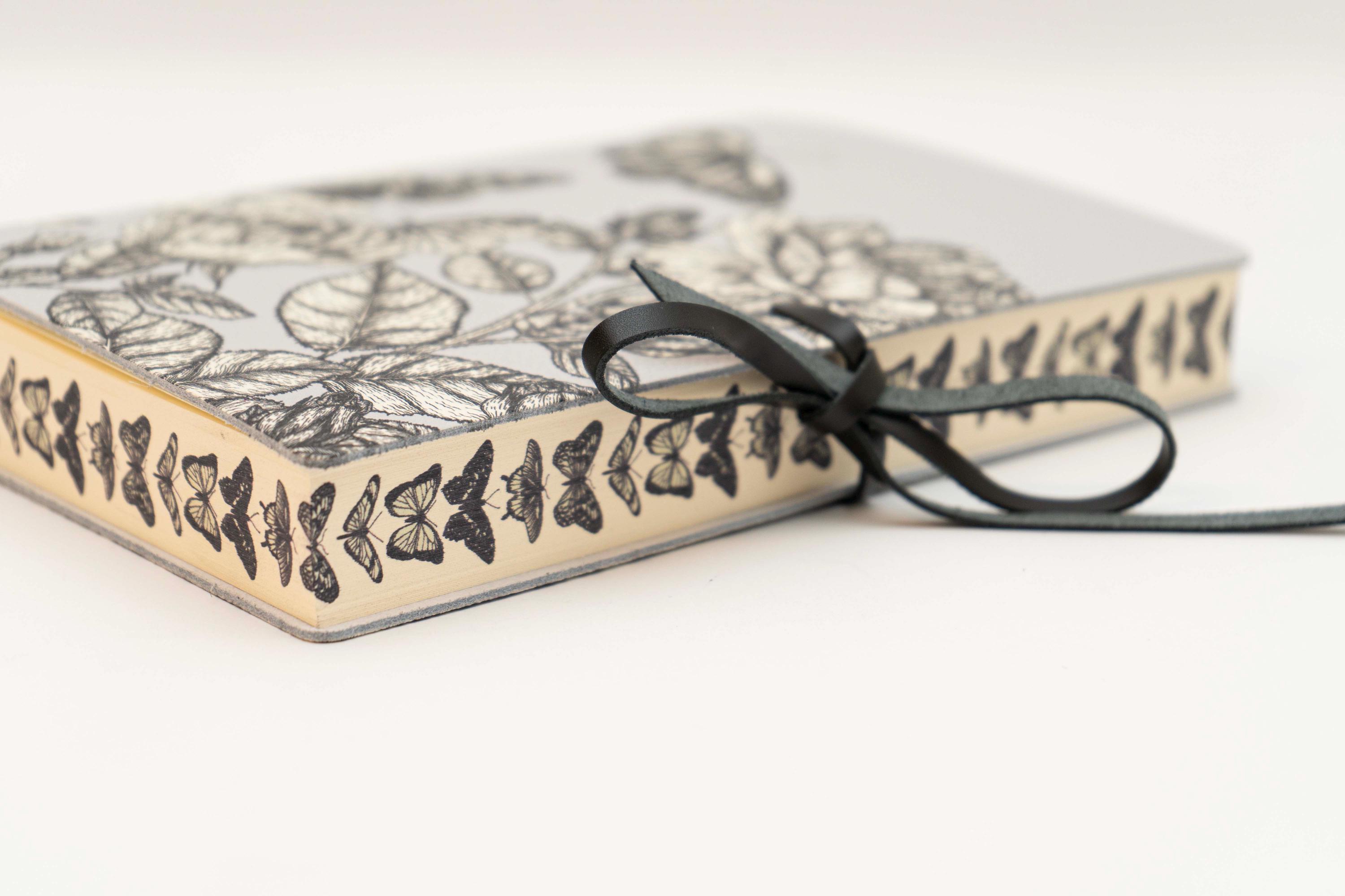 Butterfly Handmade Vintage Leather Journal Flower Embossed Office Notebook | UK
