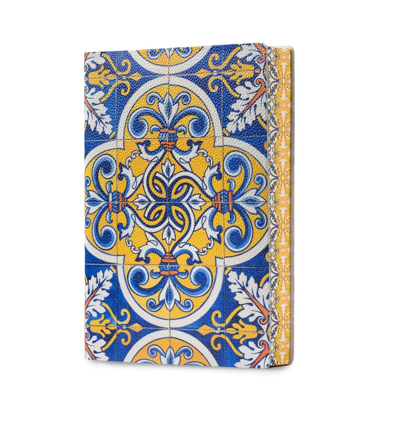 Mosaico Printed Soft Italian Leather Journal, Notebook Handmade in Italy image 2