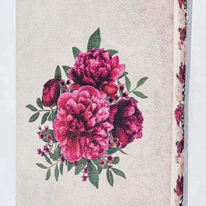 Belle Peonies Handmade in Italy Soft Italian  Leather Journal, Notebook