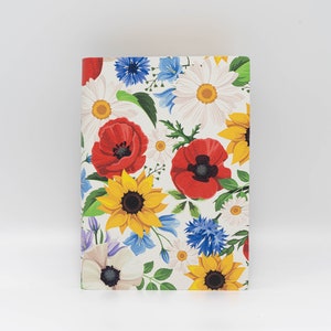 Colorati Fiori Printed Soft Italian Leather Handmade Journal, Notebook image 4