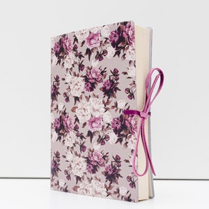 Romantica Roses Soft Italian Printed Leather Journal, Notebook - Handmade in Italy