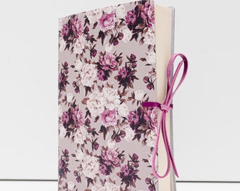 Romantica Roses Soft Italian Printed Leather Journal, Notebook - Handmade in Italy