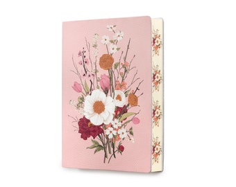 Primavera Vintage Bouquet Soft Italian Leather Journal, Notebook - Handmade in Italy- Gift for Valentine, Mom , Best Friend