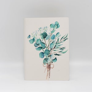 Eucalipto Eucalyptus Bouquet Printed Soft Italian Leather Journal,Notebook, Handmade in Italy image 3