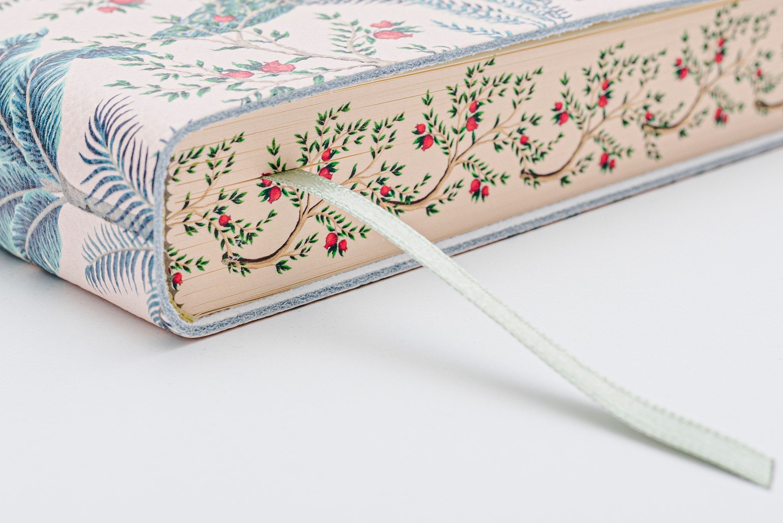 Royal Peacock (Pavone Reale) Garden Printed Soft Italian Leather Journal, Notebook - Handmade In Italy