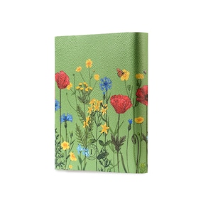 Poppies Papaveri di Fiori and Wildflowers Printed Soft Italian Leather Journal, Notebook Handmade in Italy image 3