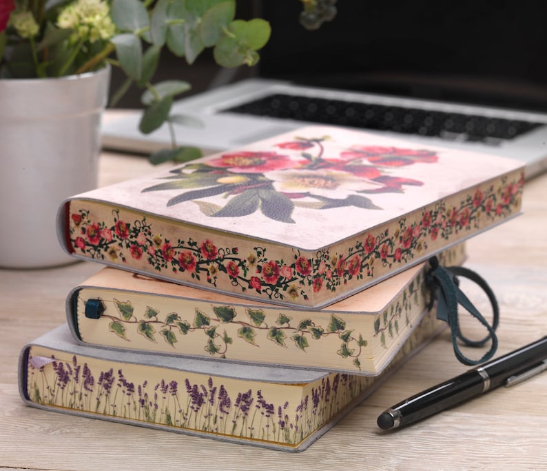 Bel Fiore Beautiful Flower Printed Italian Soft Leather image 1