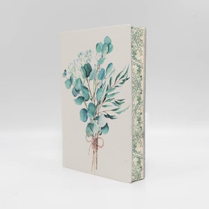Eucalipto Eucalyptus Bouquet Printed Soft Italian Leather Journal,Notebook, Handmade in Italy image 2