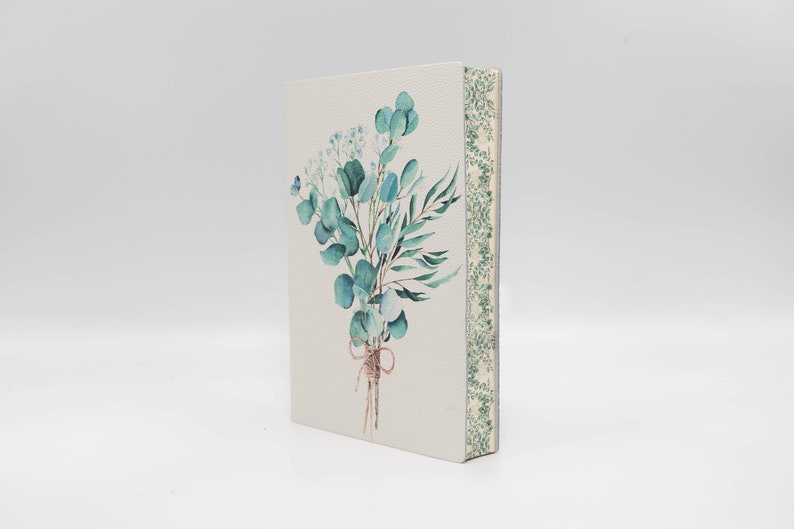 Eucalipto Eucalyptus Bouquet Printed Soft Italian Leather Journal,Notebook, Handmade in Italy image 2
