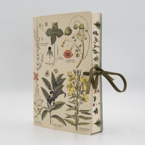 Antique Botanical Soft Italian Leather Journal, Notebook with Tie Handmade in Italy image 2