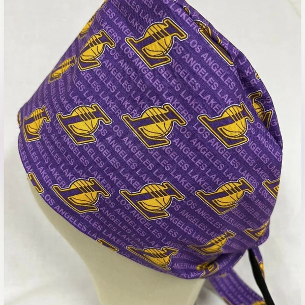 Men/Women Surgical Scrub Cap Lined Los Angeles LA  Lakers Great Cap 100%Cotton