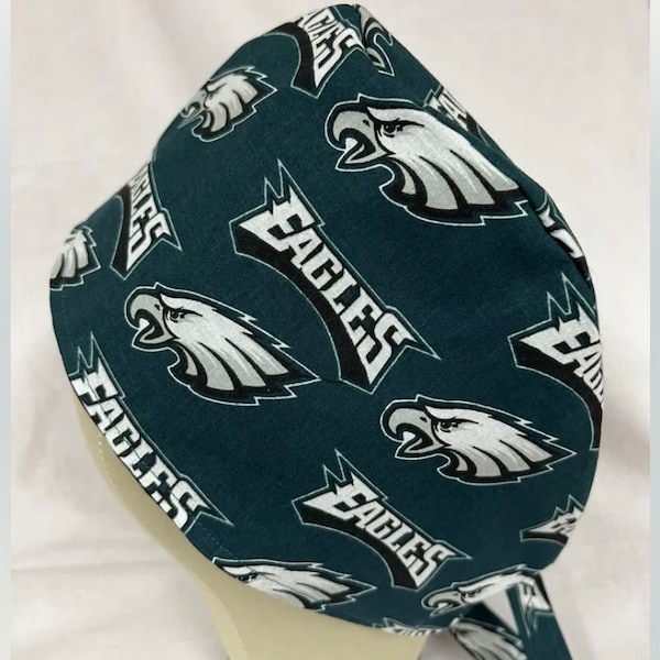 Men/Women Surgical Scrub Cap Lined Philadelphia Eagles 100% Cotton