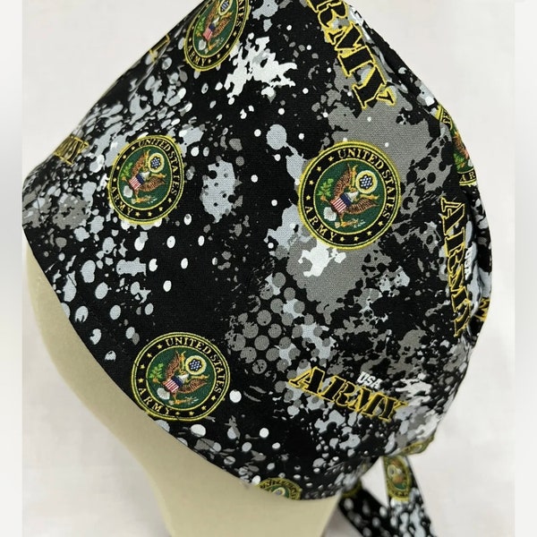 Men/Women Surgical Scrub Cap Lined  Army Abstract Pattern Great Cap 100% Cotton