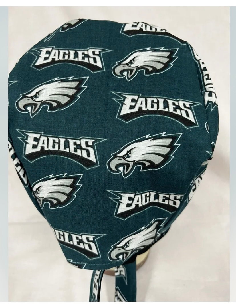Men/women Surgical Scrub Cap Lined Philadelphia Eagles 100 Cotton Etsy