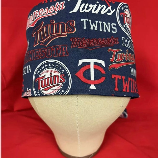 Men/Women Surgical Scrub Cap Lined Minnesota Twins MLB 100% Cotton