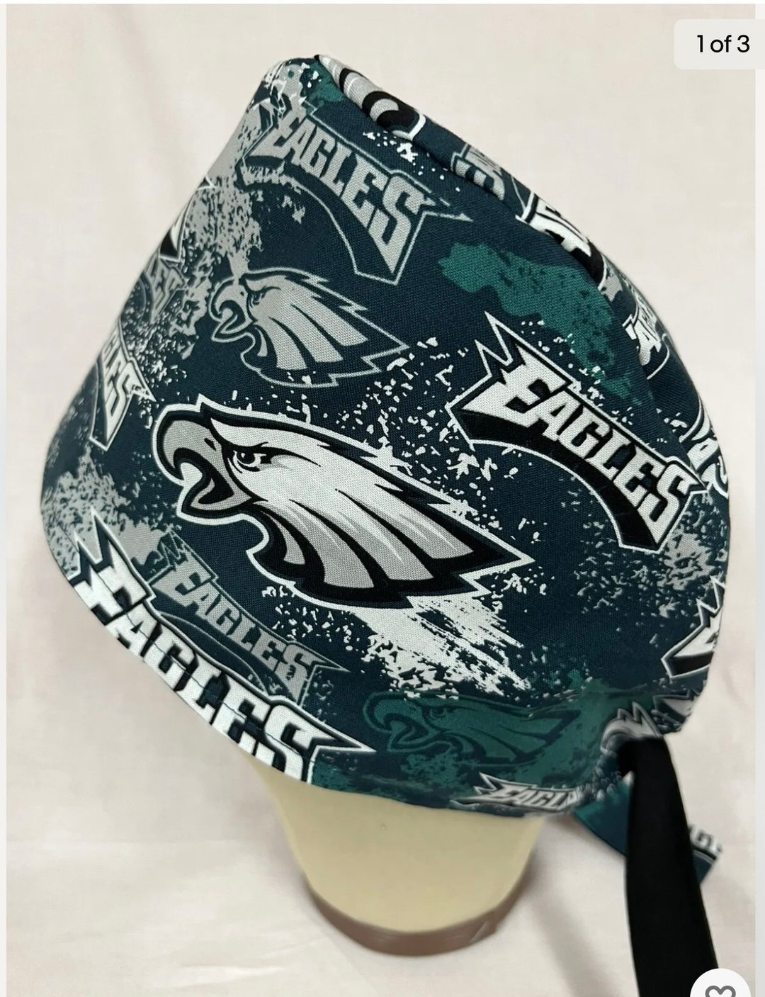 Men/women Surgical Scrub Cap Lined Philadelphia Eagles 100 Cotton Etsy