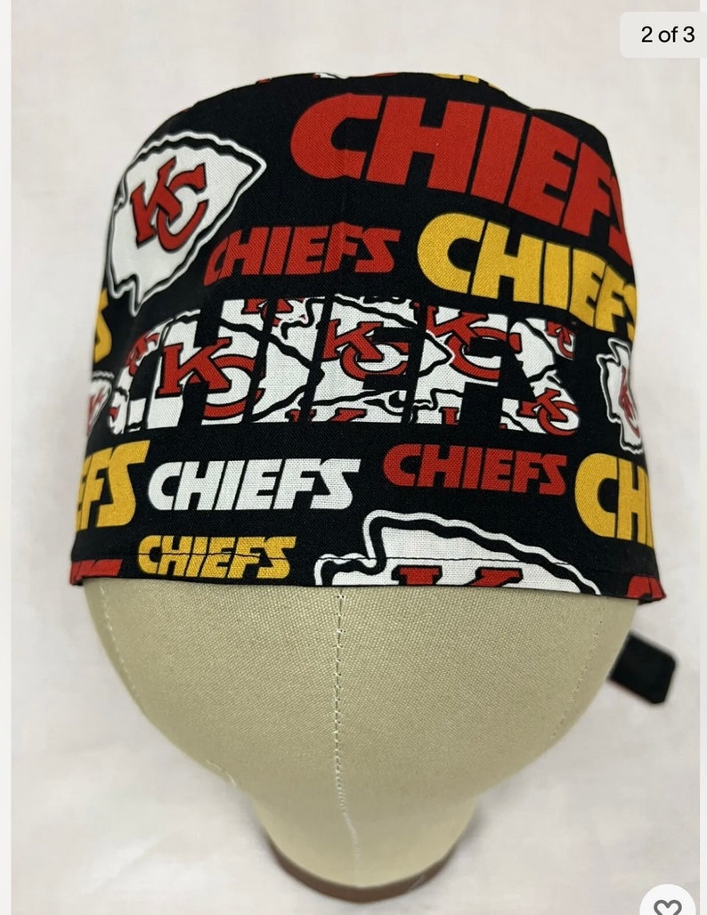 Men/women Surgical Scrub Cap Lined Kansas City Chiefs NFL Cool Cap Etsy