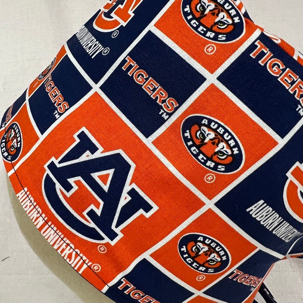 Men/Women Surgical Scrub Cap Lined Auburn Tigers 100% Cotton Great Cap